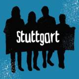 Stuttgart Silhouetten vor blauem Hintergrund