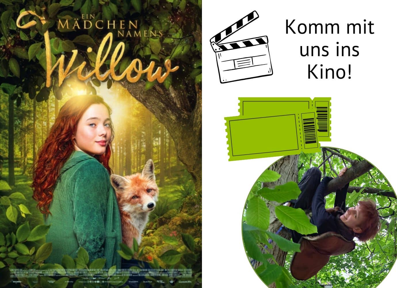 Filmplakat und Kletterer im Kino-Design